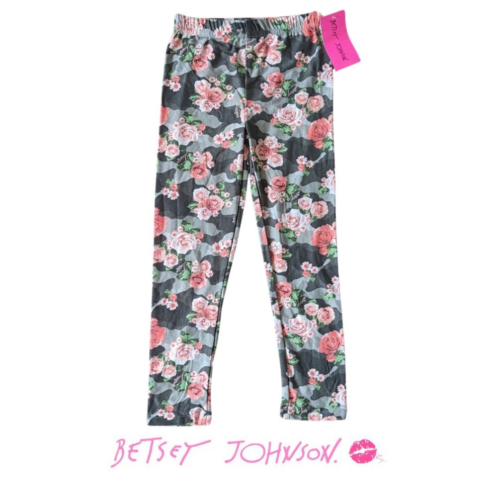 Betsey Johnson Kids Floral Leggings Size 5 NEW MSRP $28